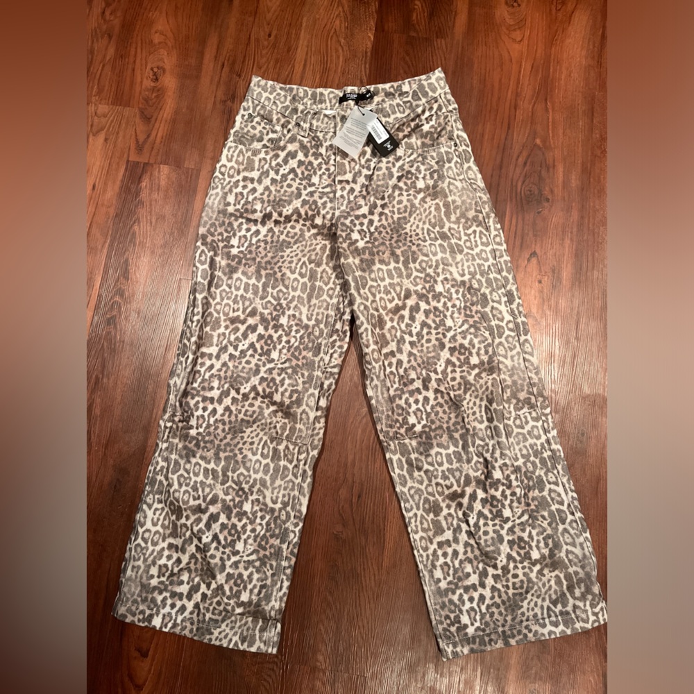 Jaded London Collossus Leopard Print Baggy Jeans